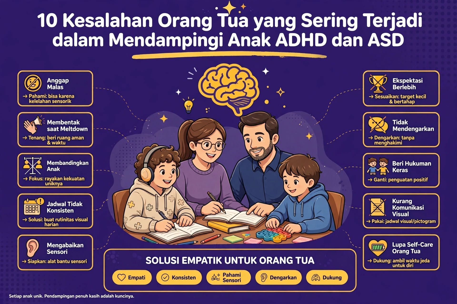 10 Kesalahan Orang Tua yang Sering Terjadi dalam Mendampingi Anak ADHD dan ASD